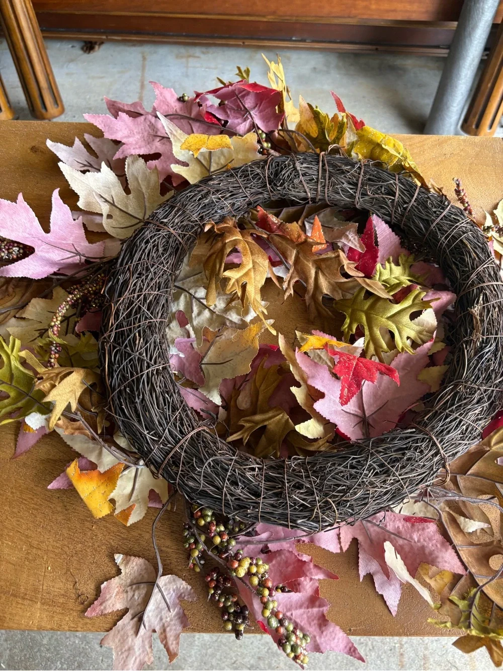 Pier 1 Red, Orange & Yellow Autumn Maple Leaf Wreath